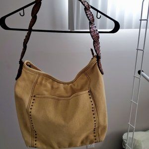 Vintage Fossil Hobo Canvas Bag